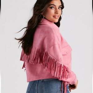 Windsor Pink Fringe Teddy Jacket